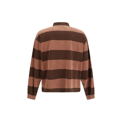 Polo Shirt by Represent for men in cotton & carbon brown & striped features a eye catching silhouette, showcasing a refined and for a eye catching finish.