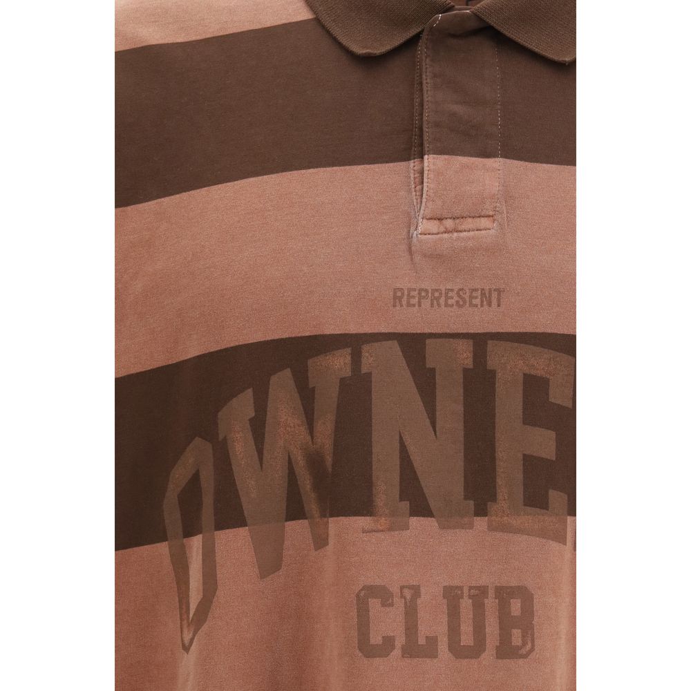 This Polo Shirt by Represent for men in cotton & carbon brown & striped presents a flawless silhouette, showcasing flawless detailing and a refined for a truly flawless aesthetic.