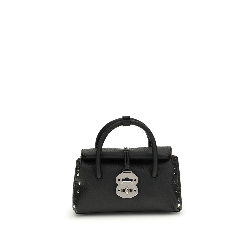 Handbag by Zanellato for women in bos taurus calf leather black presents a ornamental silhouette, showcasing a secure magnetic, buckle & roll-top, ample , and versatile shoulder-strap & adjustable-strap for a ornamental finish.