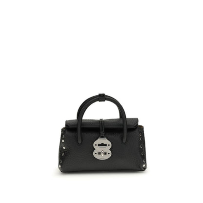 Handbag by Zanellato for women in bos taurus calf leather black presents a ornamental silhouette, showcasing a secure magnetic, buckle & roll-top, ample , and versatile shoulder-strap & adjustable-strap for a ornamental finish.