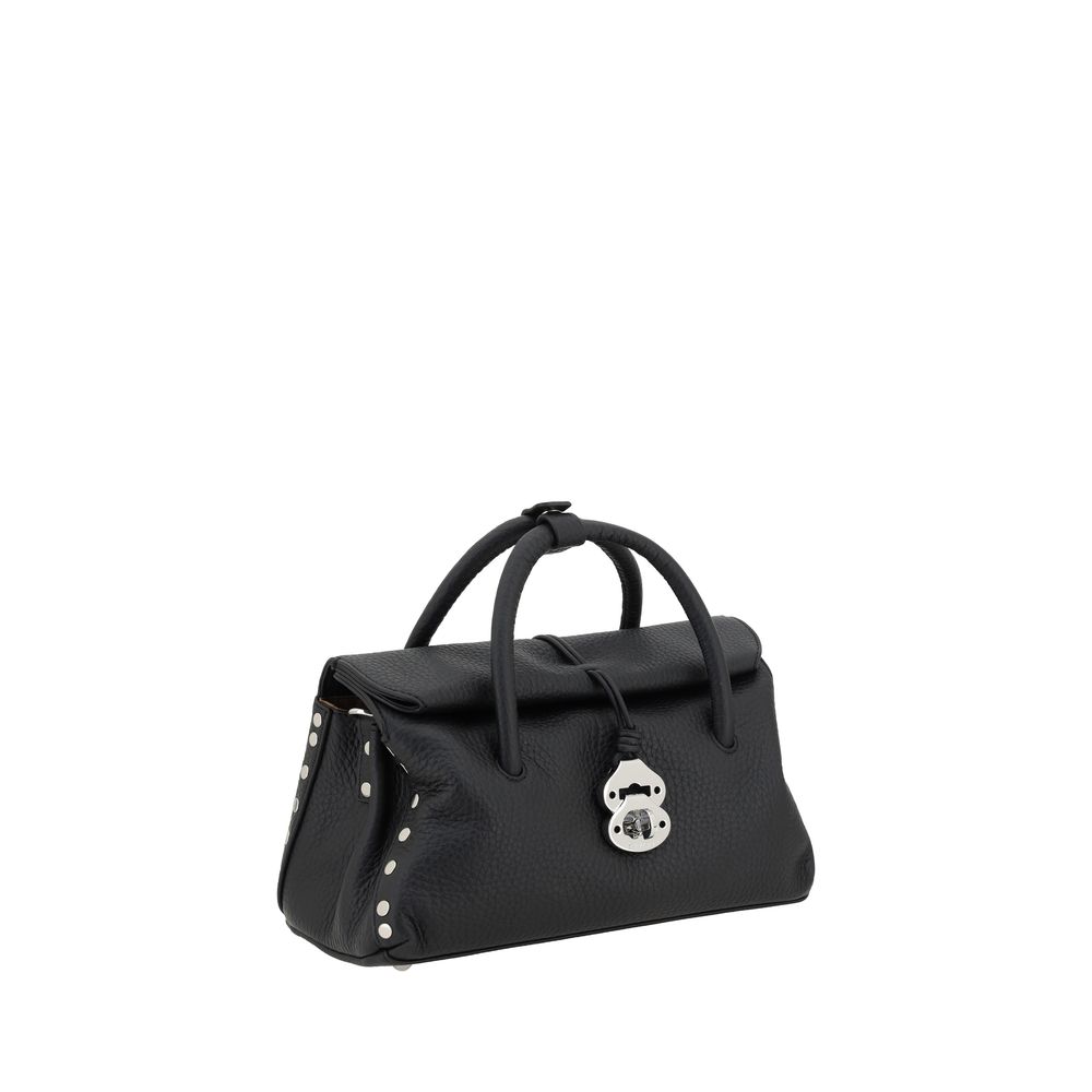Shoulder Bag by Zanellato for women in bos taurus calf leather black presents a versatile silhouette, showcasing a secure hook and versatile built-in-compartments with versatile shoulder-strap, adjustable-strap & handle for a sophisticated look.