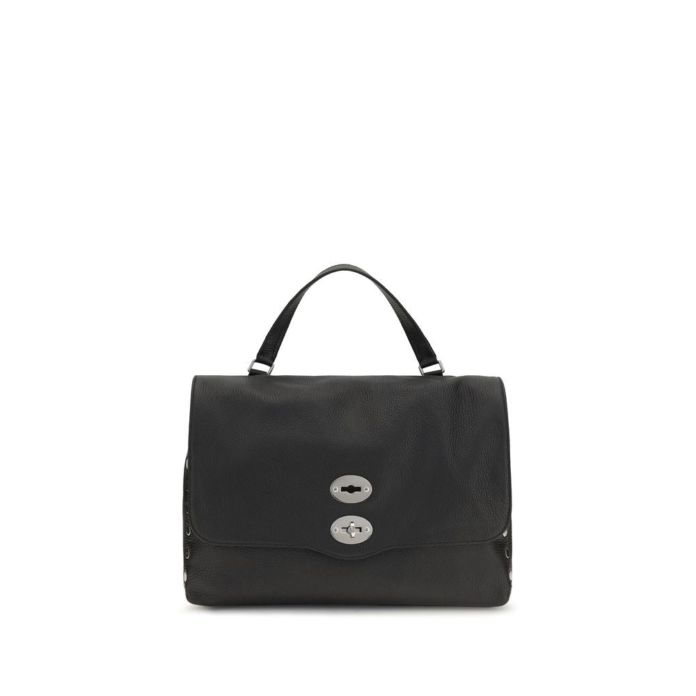 Medium Shoulder Bag by Zanellato for women in bos taurus calf leather black & multicolor showcases a enviable silhouette, artfully detailed with a secure zipper, organized , and versatile shoulder-strap, handle & adjustable-strap for a enviable look.