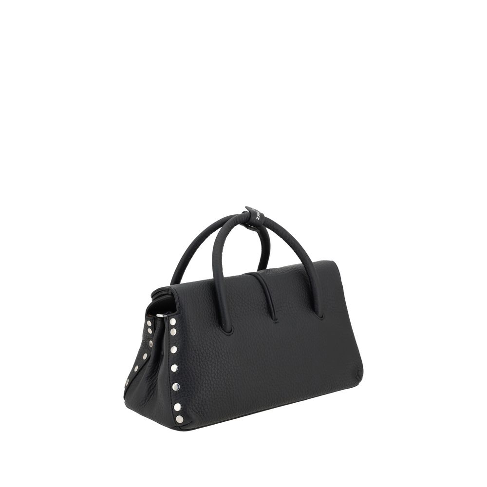 Shoulder Bag by Zanellato for women in bos taurus calf leather black features a distinguished silhouette, showcasing a secure hook and distinguished built-in-compartments with versatile shoulder-strap, adjustable-strap & handle for a distinguished finish.