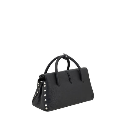 Shoulder Bag by Zanellato for women in bos taurus calf leather black features a distinguished silhouette, showcasing a secure hook and distinguished built-in-compartments with versatile shoulder-strap, adjustable-strap & handle for a distinguished finish.