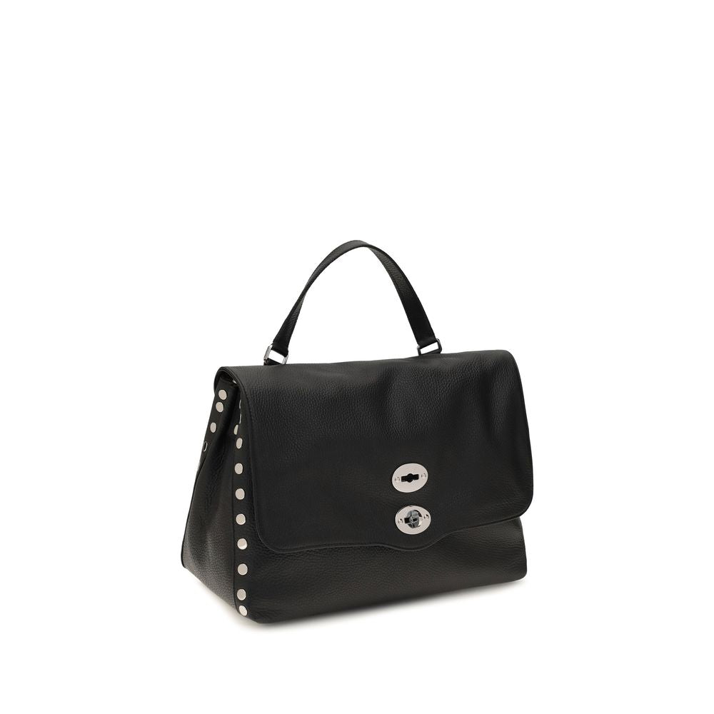 Medium Shoulder Bag by Zanellato for women in bos taurus calf leather black & multicolor features an effortlessly chic silhouette with a secure zipper, ample , and versatile shoulder-strap, handle & adjustable-strap for effortlessly chic everyday luxury.