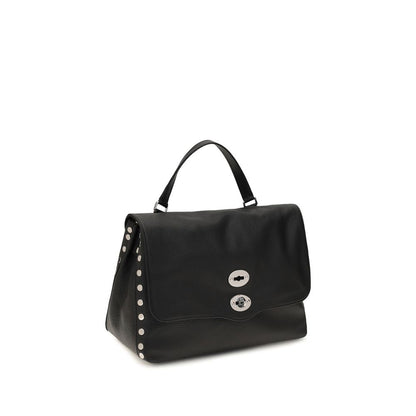 Medium Shoulder Bag by Zanellato for women in bos taurus calf leather black & multicolor features an effortlessly chic silhouette with a secure zipper, ample , and versatile shoulder-strap, handle & adjustable-strap for effortlessly chic everyday luxury.