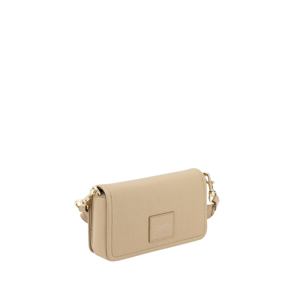 Mini Shoulder Flap Bag by Marc Jacobs for women in bos taurus calf grained leather beige & monogram features a effortless sophistication silhouette, secured by a flap, magnetic & button with ample single-compartment and versatile shoulder-strap & adjustable-strap for a effortless sophistication finish.