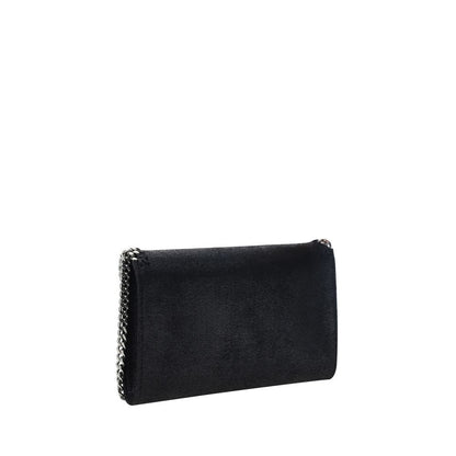 Mini Shoulder Flap Bag by Stella McCartney for women in polyester faux leather black, silver & signature features a effortless sophistication silhouette, secured by a flap & magnetic with ample and versatile shoulder-strap for a effortless sophistication finish.