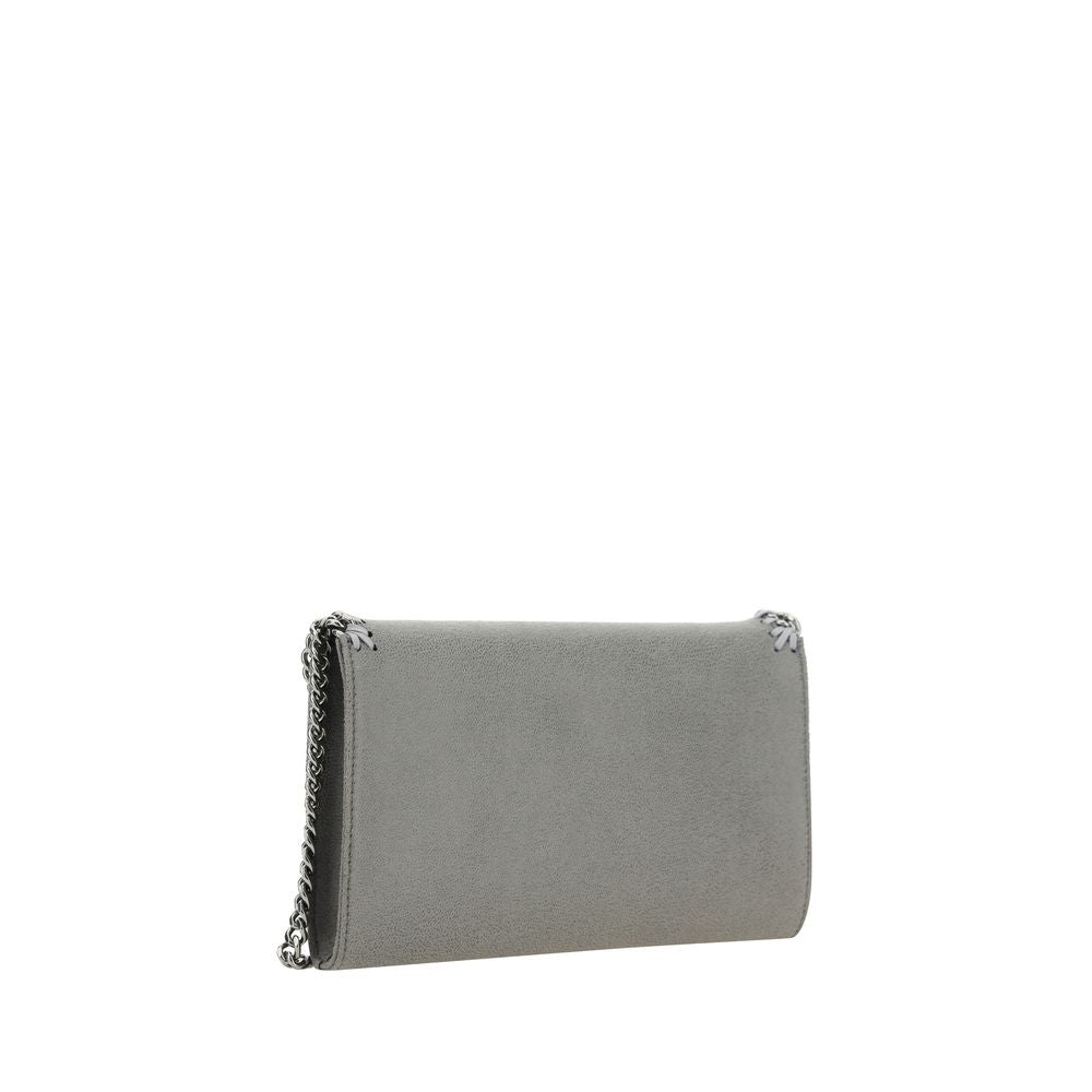 Compact Flap Shoulder Bag by Stella McCartney for women in polyester faux leather gray, silver & signature features a effortless sophistication silhouette, secured by a flap & magnetic with ample and versatile shoulder-strap for a effortless sophistication finish.