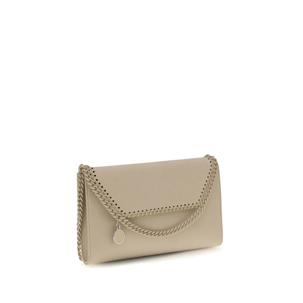 Shoulder Flap Bag by Stella McCartney for women in polyester leather beige, signature, monogram & print features a distinguished silhouette, showcasing a secure flap & magnetic and distinguished single-compartment with versatile shoulder-strap for a distinguished finish.