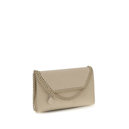Shoulder Flap Bag by Stella McCartney for women in polyester leather beige, signature, monogram & print features a distinguished silhouette, showcasing a secure flap & magnetic and distinguished single-compartment with versatile shoulder-strap for a distinguished finish.