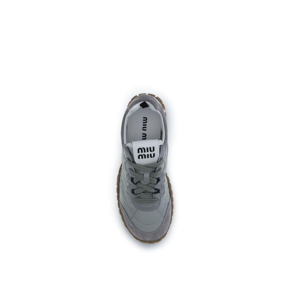 Athletic Sneakers by Miu Miu for women in eva polyamide & bos taurus suede calf leather gray features an exquisite silhouette, showcasing the premium athletic style of the Star Women's Athletic EVA Polyamide & Bos Taurus Suede Calf Leather Sneakers with an exquisite finish.