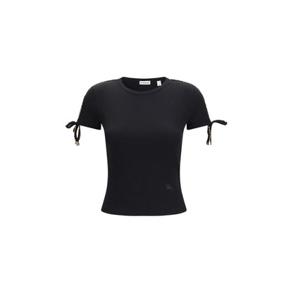 T-Shirt by Burberry for women in cotton beige, black, gold & sand features a plush silhouette, showcasing a sophisticated crew neckline and for a truly plush finish.