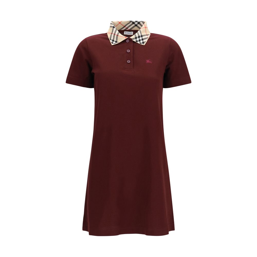 Burberry Women's Polo Short-Sleeve Cotton Dress - Bordeaux Patterned
