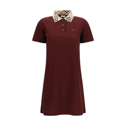 Burberry Women's Polo Short-Sleeve Cotton Dress - Bordeaux Patterned