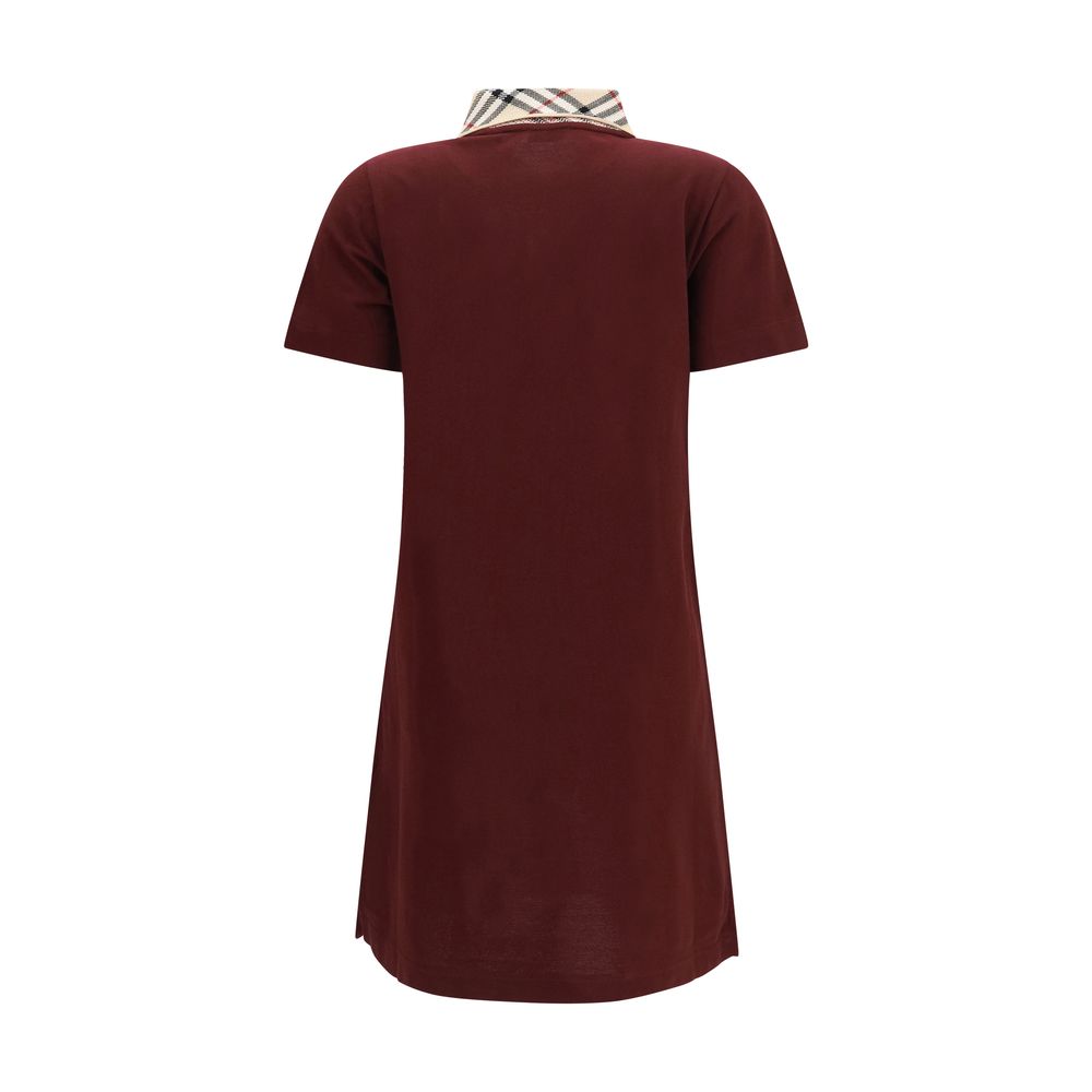Burberry Women's Polo Short-Sleeve Cotton Dress - Bordeaux Patterned