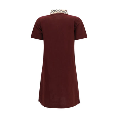 Burberry Women's Polo Short-Sleeve Cotton Dress - Bordeaux Patterned
