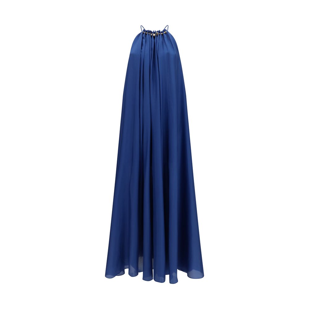Dress by Zimmermann for women in silk blue & pearl features an sultry silhouette defined by a and sleeveless, falling to an sultry long for a sultry look.