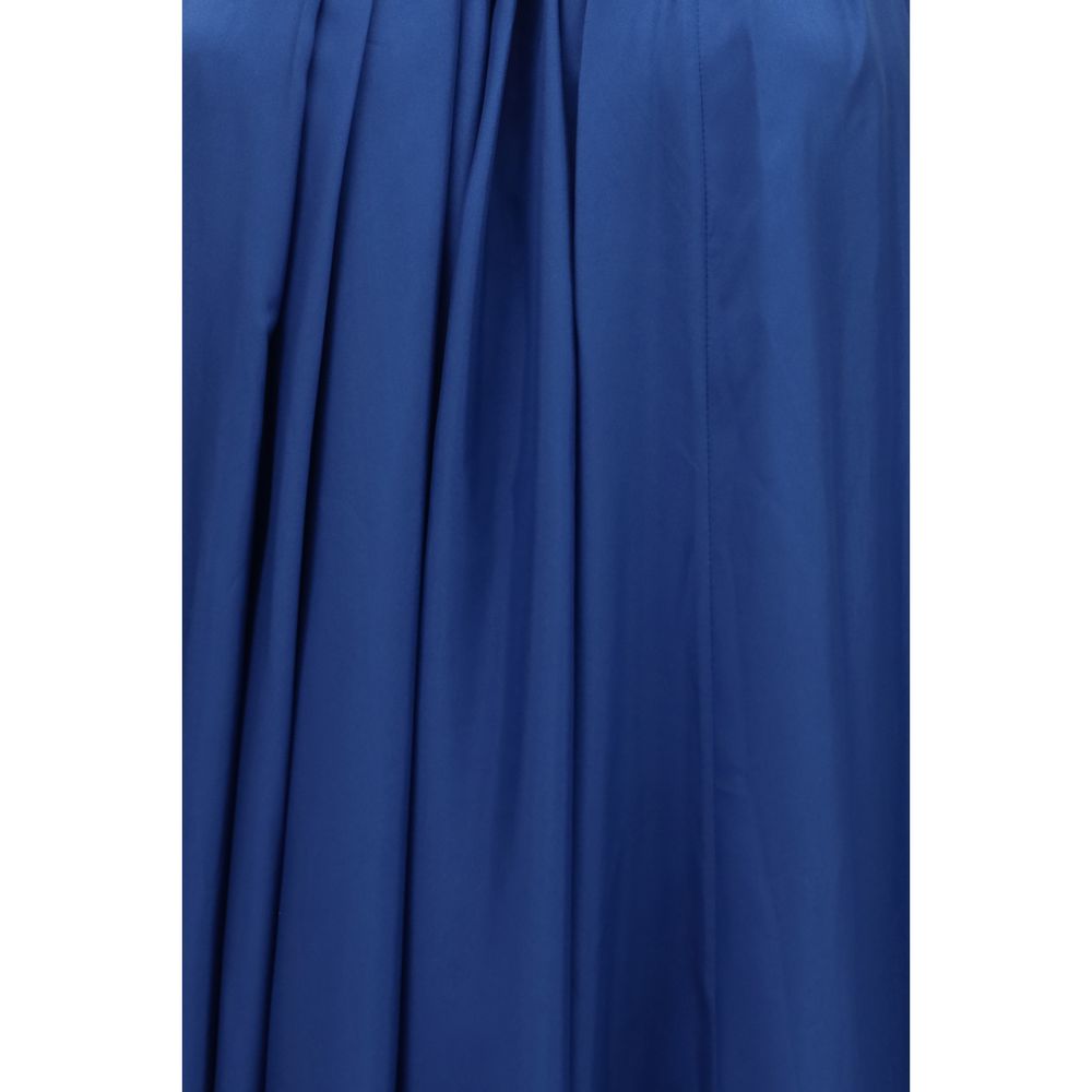 Dress by Zimmermann for women in silk blue & pearl features an eye catching silhouette with a sophisticated , elegant , and a refined long for a eye catching aesthetic.