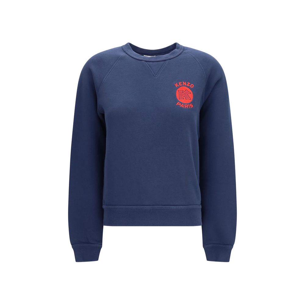 Sweatshirt by Kenzo for women in cotton blue features an provocated silhouette, detailed with a provocated and a refined for a sophisticated aesthetic.