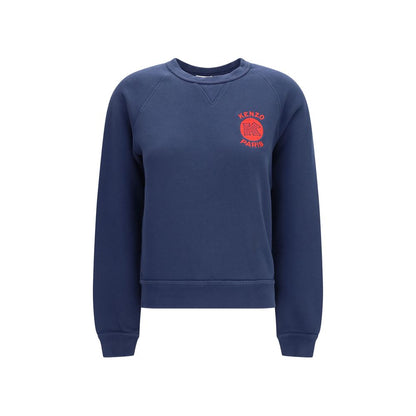 Sweatshirt by Kenzo for women in cotton blue features an provocated silhouette, detailed with a provocated and a refined for a sophisticated aesthetic.