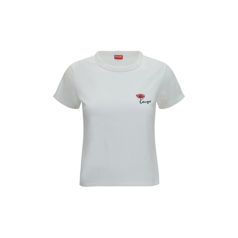 T-Shirt by Kenzo for women in cotton white, floral, signature & print features an on trend silhouette, perfectly showcasing a on trend and for an elevated aesthetic.