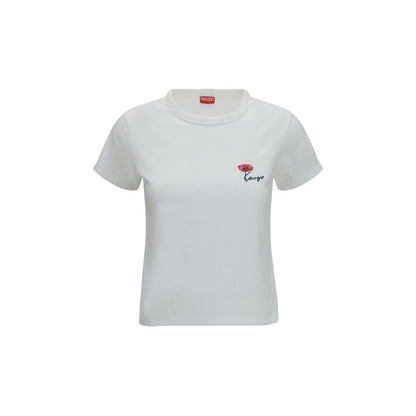 T-Shirt by Kenzo for women in cotton white, floral, signature & print features an on trend silhouette, perfectly showcasing a on trend and for an elevated aesthetic.