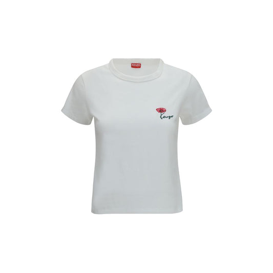 T-Shirt by Kenzo for women in cotton white, floral, signature & print features an on trend silhouette, perfectly showcasing a on trend and for an elevated aesthetic.