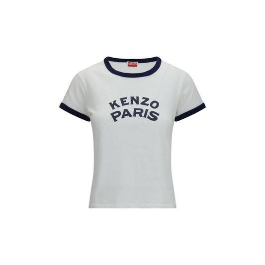 T-Shirt by Kenzo for women in cotton white & print features an edgy silhouette, meticulously detailed with a sophisticated and for a truly edgy finish.