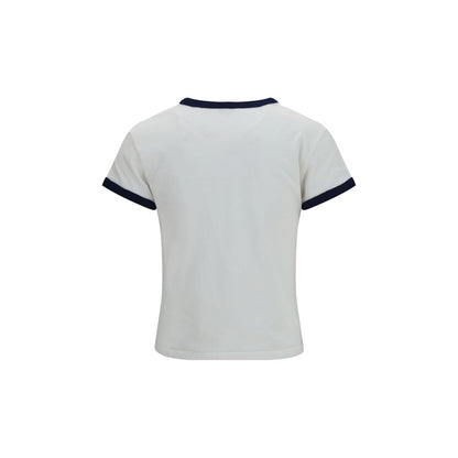 T-Shirt by Kenzo for women in cotton white & print showcases a fashionable silhouette, elegantly detailed with a fashionable and for a sophisticated, high-fashion look.