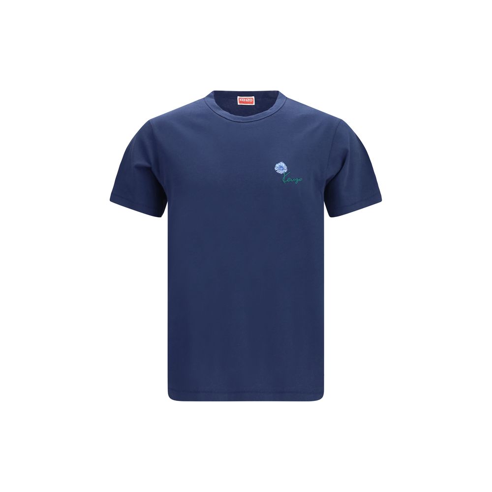 T-Shirt by Kenzo for men in cotton blue & signature features an edgy silhouette, meticulously detailed with a sophisticated short-sleeve and crew neckline for a truly edgy finish.