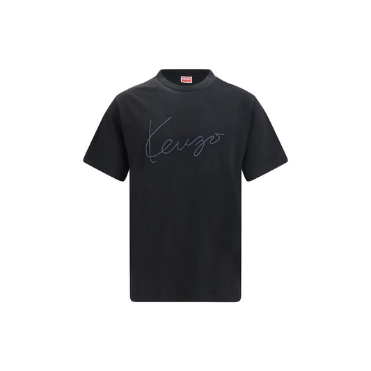 T-Shirt by Kenzo for men in cotton black & signature showcases a unassuming silhouette, artfully detailed with a refined and unassuming for a sophisticated, contemporary look.