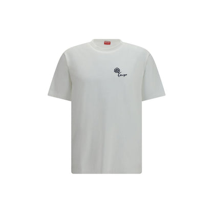 T-Shirt by Kenzo for men in cotton white, floral, signature & print showcases a fashionable silhouette, elegantly detailed with a fashionable and for a sophisticated, high-fashion look.