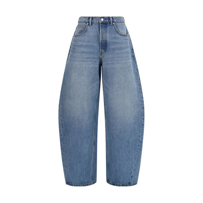 Jeans by Alexander Wang for women in denim cotton & crystal blue presents a refined pantology silhouette, artfully defined by a refined pantology oversized, long, and a sophisticated mid rise.