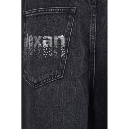 Jeans by Alexander Wang for women in denim cotton & crystal black features a refined silhouette with a refined oversized, defined by a mid rise and a refined long for a refined finish.