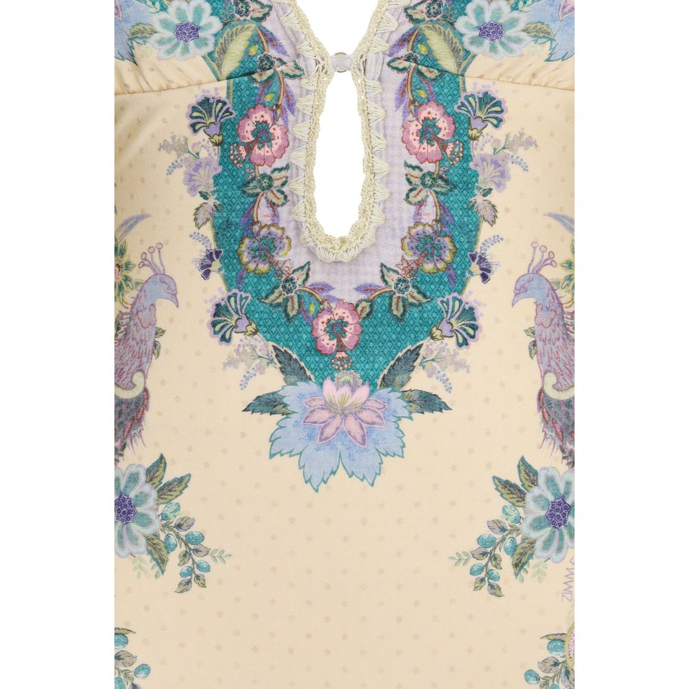 One-Piece Swimsuit by Zimmermann for women in stretch polyamide beige features a ethereal silhouette, artfully capturing the essence of Crochet Women's Stretch Polyamide One-Piece Swimsuit with its ethereal design and refined cut.