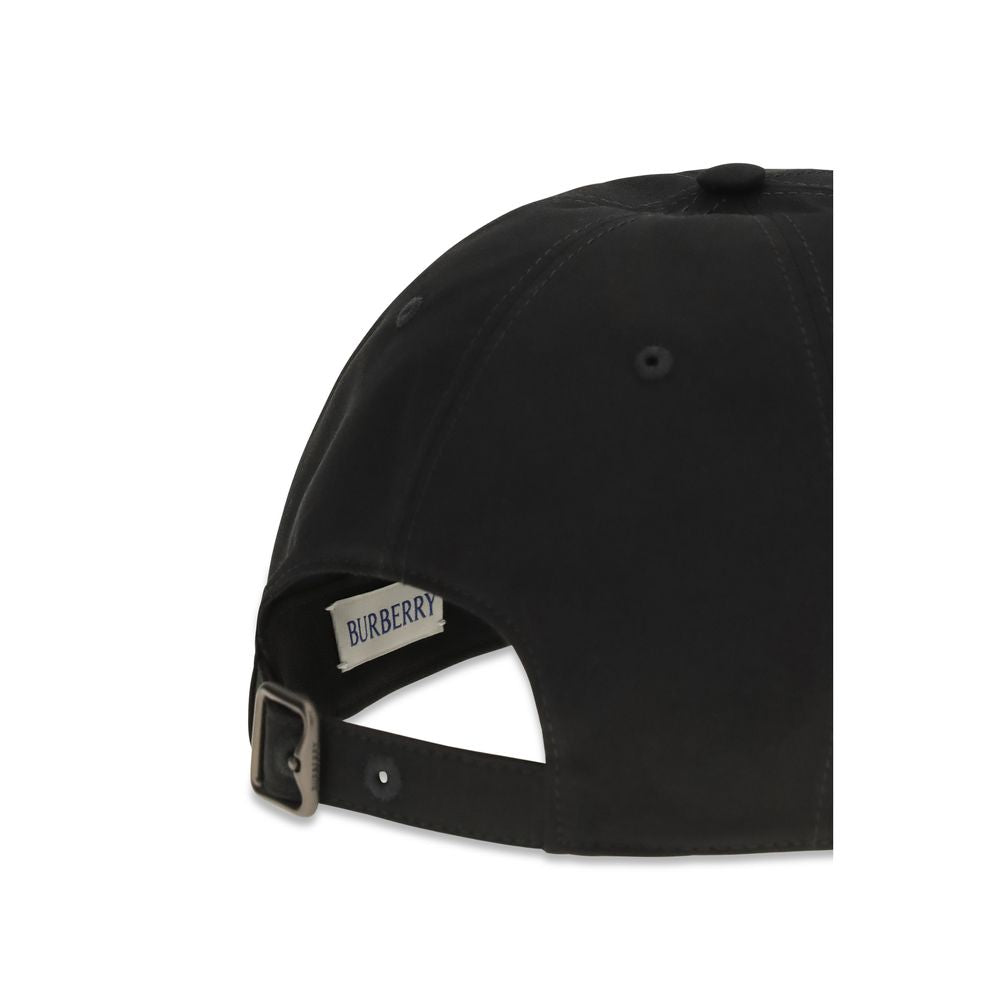 Baseball Cap by Burberry for men in cotton black features a distinguished silhouette, showcasing the distinguished design of the Cotton Baseball Cap for a sophisticated, elevated look.