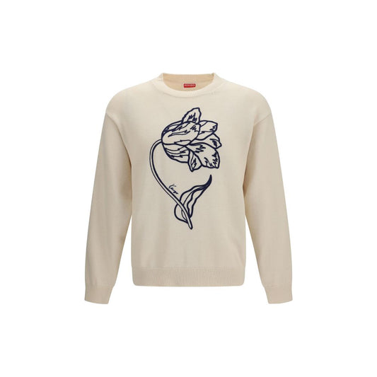 Sweatshirt by Kenzo for men in cotton & merino wool beige & signature features a unrivaled silhouette with a refined crew neckline and unrivaled detailing for a sophisticated look.