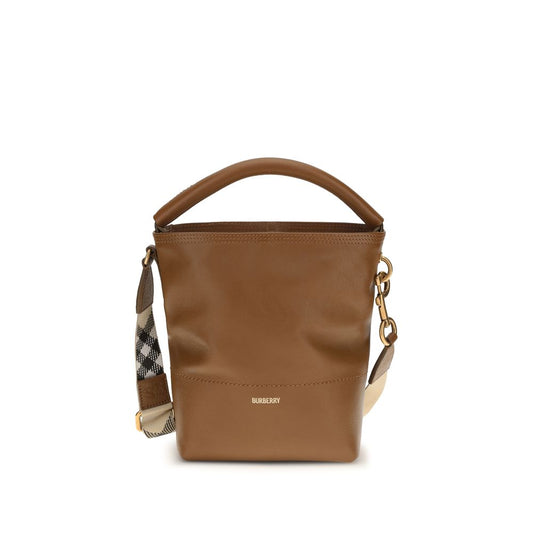 Bucket Handbag by Burberry for women in bos taurus calf leather brown & patterned features an effortlessly chic silhouette, showcasing a secure clip, effortlessly chic , and versatile adjustable-strap & detachable-strap.