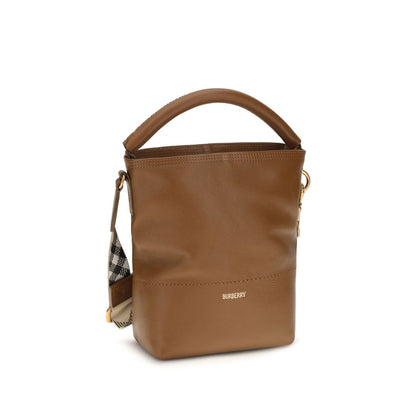 Bucket Handbag by Burberry for women in bos taurus calf leather brown & patterned features an sun-drenched silhouette, showcasing a secure clip, ample , and versatile adjustable-strap & detachable-strap for a truly sun-drenched finish.