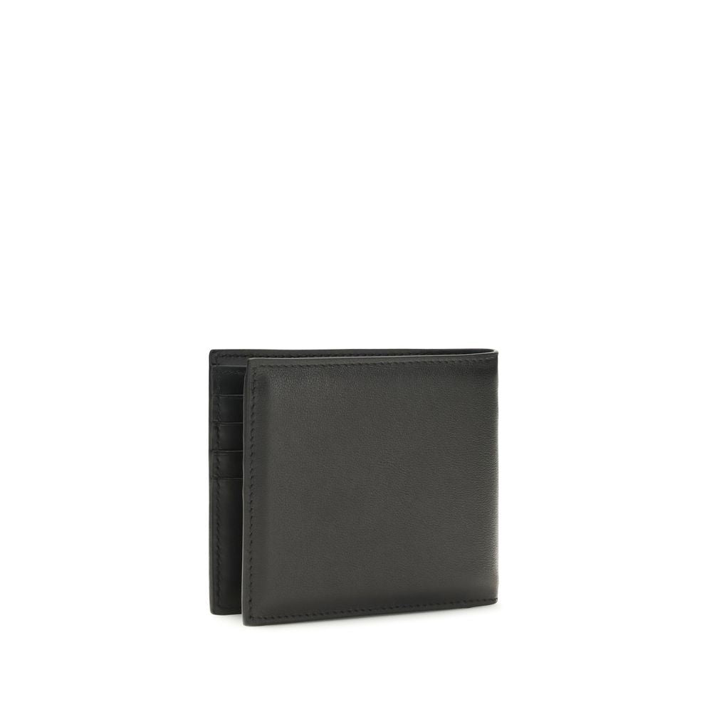 Wallet by Givenchy for men in bos taurus calfskin leather black, silver & signature presents a refined silhouette, artfully capturing the essence of the Bos Taurus Calfskin Leather Wallet design with sophisticated compact-design bifold for a refined look.
