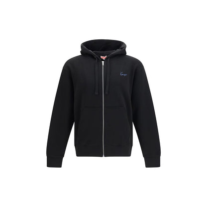 Sweatshirt Hoodie by Kenzo for men in cotton black & signature features a authentic silhouette, showcasing a sophisticated hooded neckline and authentic detail for a refined finish.