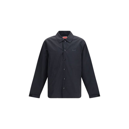 Jacket by Kenzo for men in nylon & cotton black & signature showcases a contemporary silhouette, detailed with a contemporary and premium lightweight & pockets for a sophisticated finish.