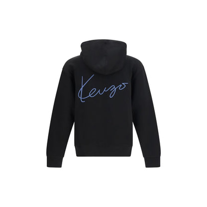 Sweatshirt Hoodie by Kenzo for men in cotton black & signature features a slouchy chic silhouette, detailed with a slouchy chic and a signature hooded neckline for an elevated aesthetic.