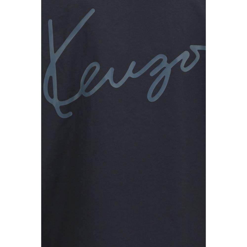 Jacket by Kenzo for men in nylon & cotton black & signature showcases a enveloping silhouette, artfully detailed with a enveloping and premium lightweight & pockets for a truly enveloping finish.