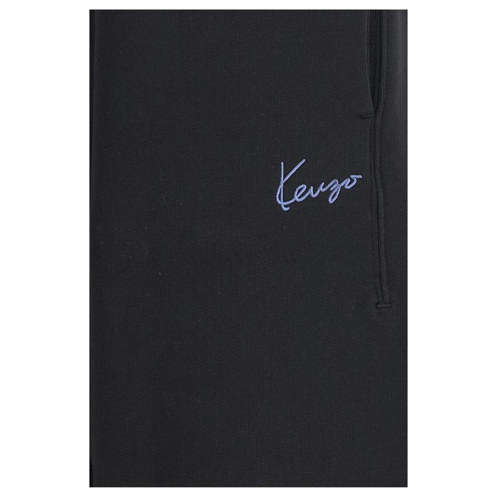 Jogger Sweatpants by Kenzo for men in cotton black & signature features an sporty regular-fit with a and long, showcasing sporty .