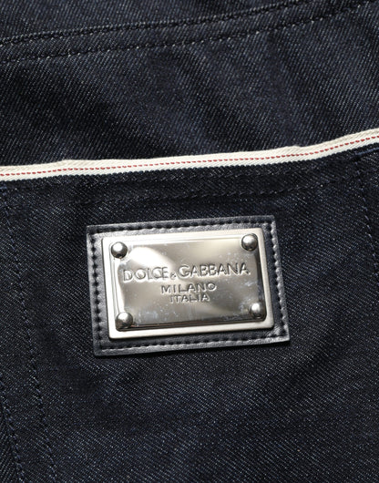 Dolce & Gabbana Black Cotton Mid Waist Classic Men Denim Jeans