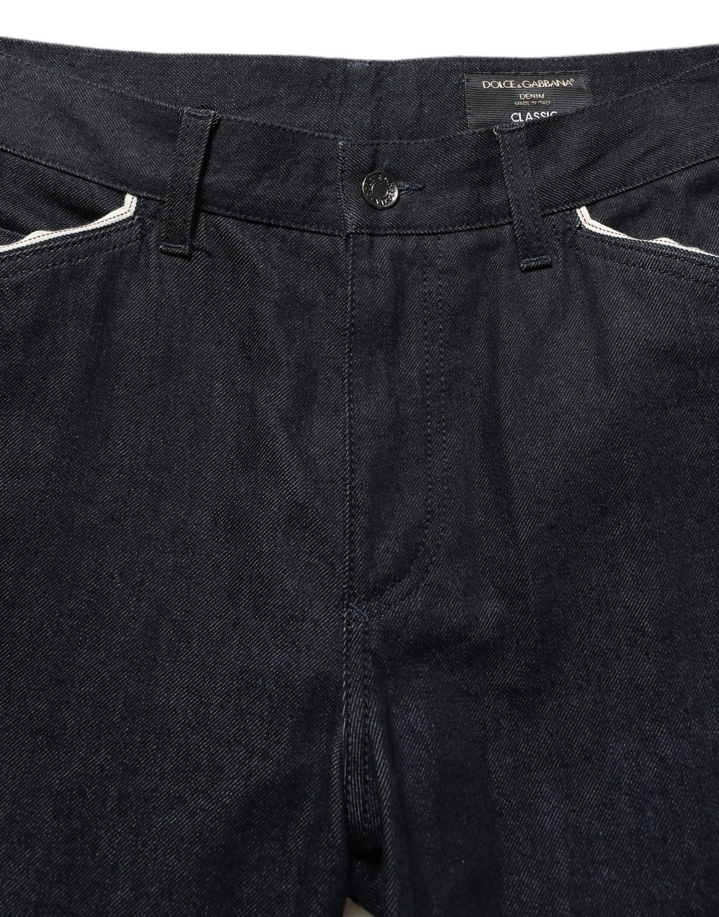Dolce & Gabbana Black Cotton Mid Waist Classic Men Denim Jeans