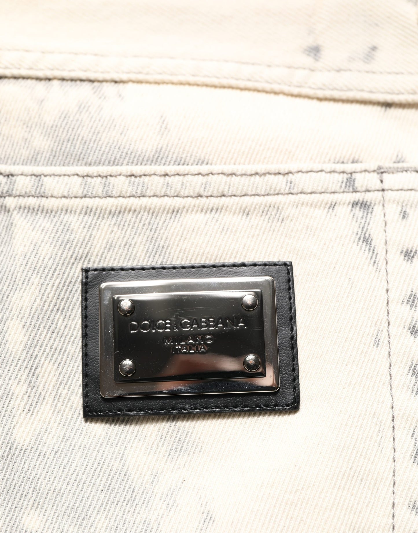 Dolce & Gabbana Beige Tie Dye Cotton Straight Men Denim Jeans