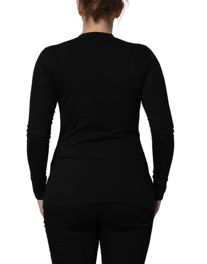 Dolce & Gabbana Black Long Sleeves Crew Neck Pullover Sweater